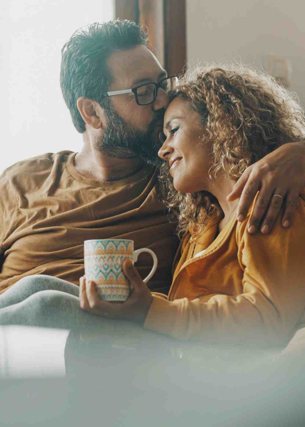 Couple embracing at home representing family support during fentanyl addiction recovery